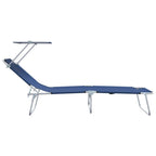 vidaXL Sonnenliege 2 pcs Blau 58 x 188 x 77cm Polyester