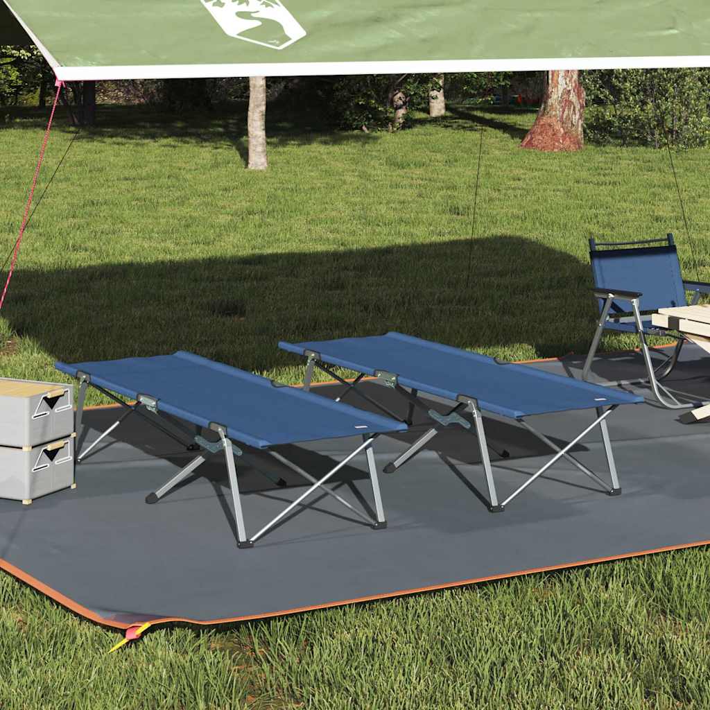 vidaXL Klapp Schlafbett fürs Camping 2 pcs Blau 194 x 62,5 x 42,5 cm
