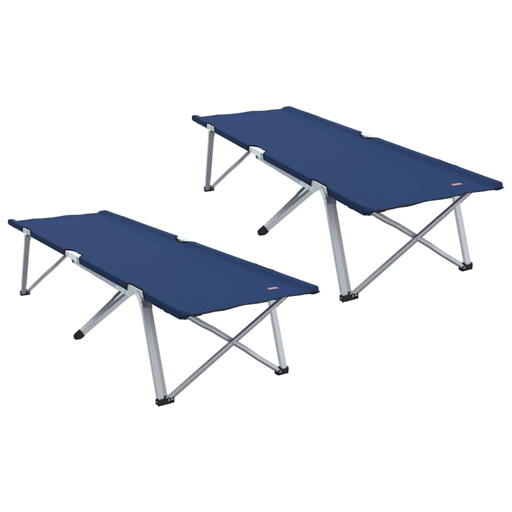 vidaXL Klapp Schlafbett fürs Camping 2 pcs Blau 194 x 62,5 x 42,5 cm
