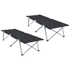 vidaXL Klapp Schlafbett fürs Camping 2 pcs Schwarz Oxford und Stahl