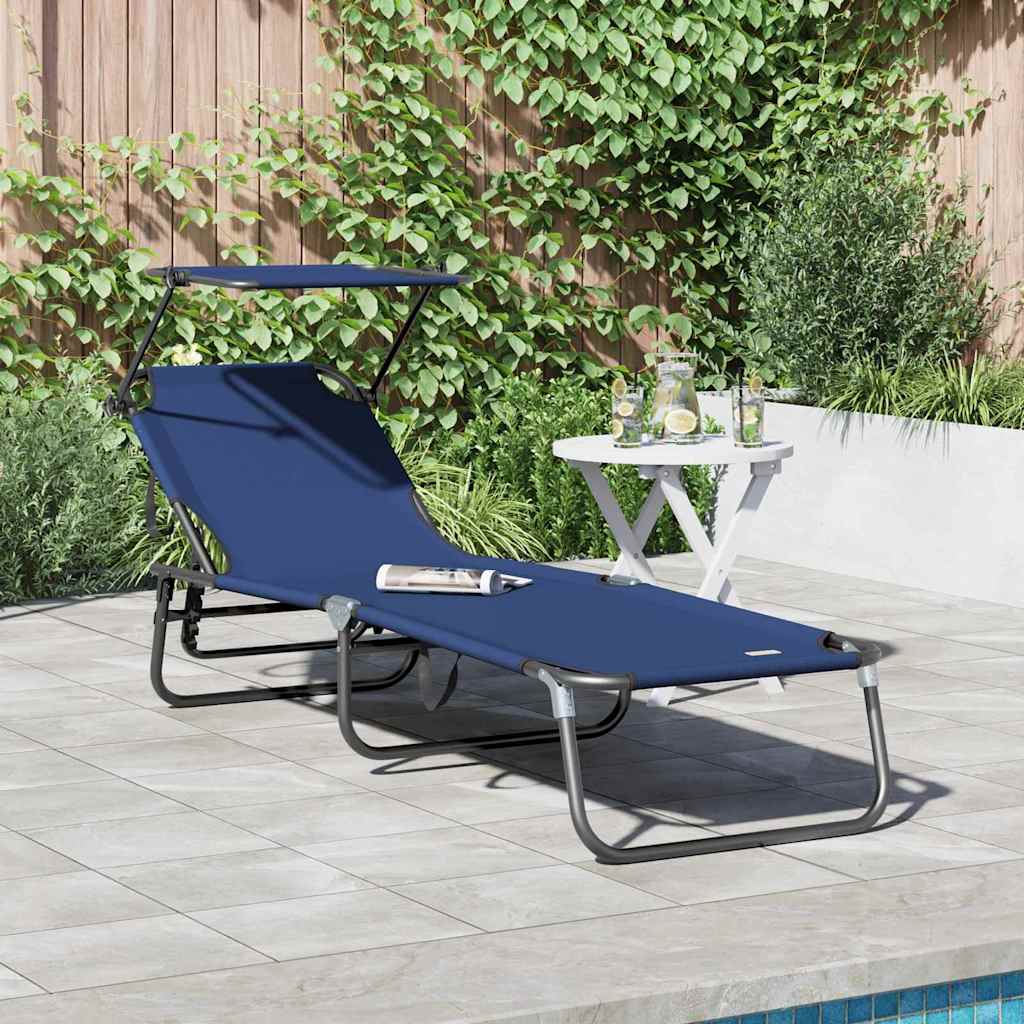 vidaXL Klappbare Sonnenliege Blau 190 x 57 x 81 cm Oxford