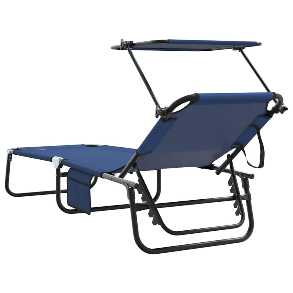 vidaXL Klappbare Sonnenliege Blau 190 x 57 x 81 cm Oxford