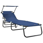 vidaXL Klappbare Sonnenliege 2 pcs Blau 190 x 57 x 81 cm Oxford