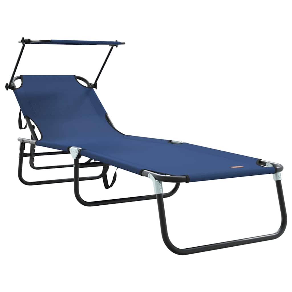vidaXL Klappbare Sonnenliege 2 pcs Blau 190 x 57 x 81 cm Oxford