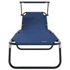 vidaXL Klappbare Sonnenliege 2 pcs Blau 190 x 57 x 81 cm Oxford