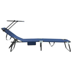 vidaXL Klappbare Sonnenliege 2 pcs Blau 190 x 57 x 81 cm Oxford
