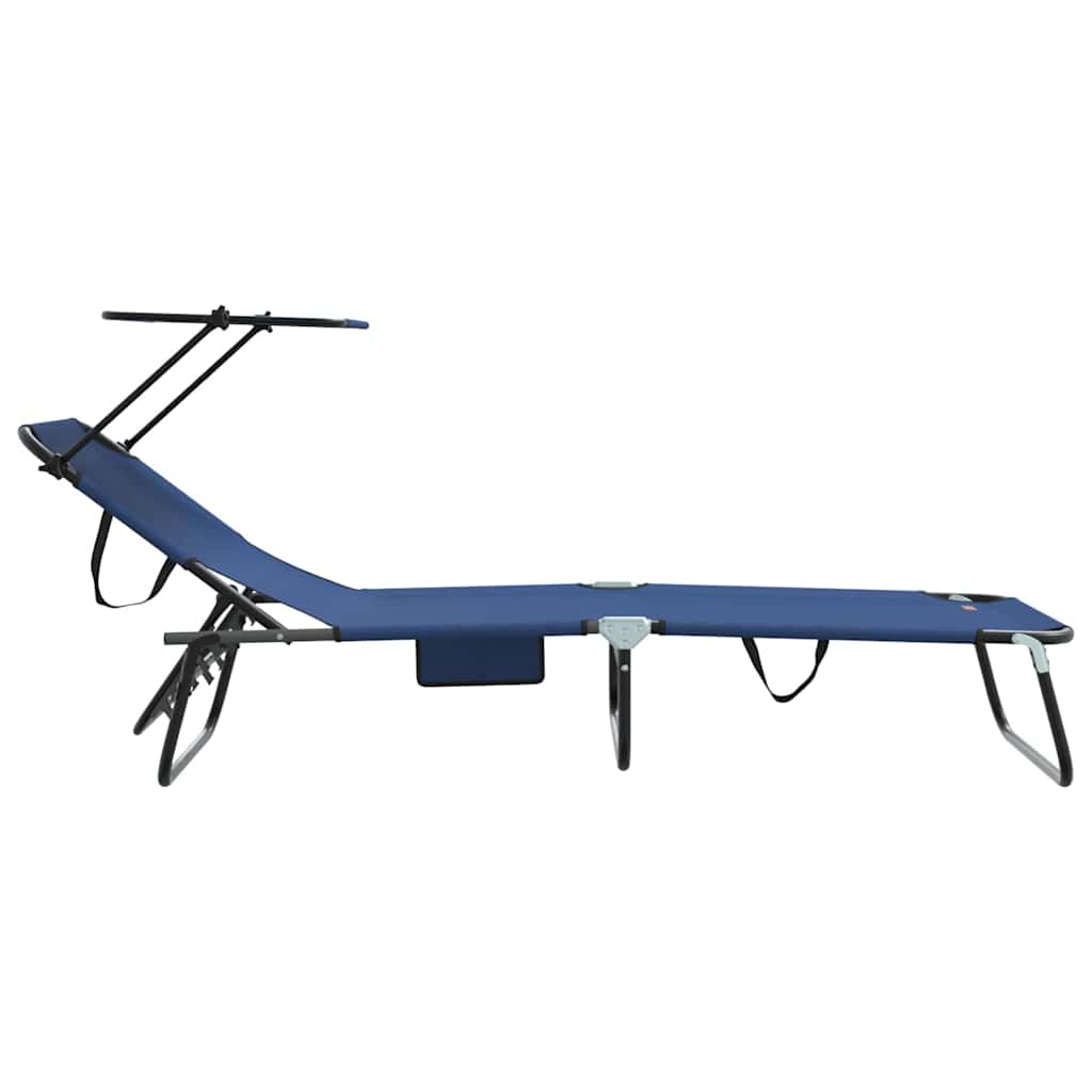 vidaXL Klappbare Sonnenliege 2 pcs Blau 190 x 57 x 81 cm Oxford