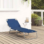 vidaXL Klappbare Sonnenliege Blau 188 x 57 x 86,5 cm Polyester