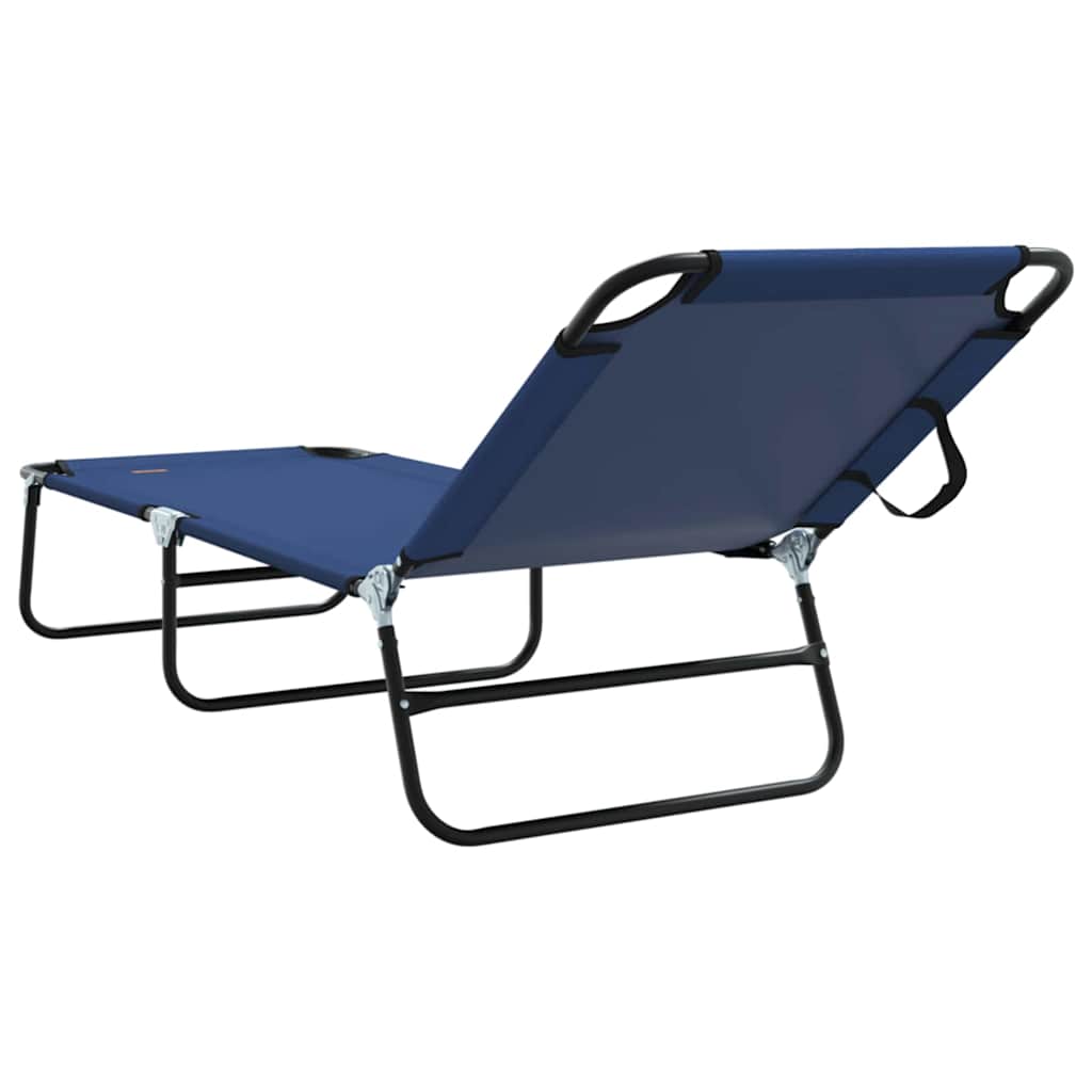vidaXL Klappbare Sonnenliege Blau 188 x 57 x 86,5 cm Polyester