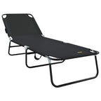 vidaXL Klappbare Sonnenliege 2 pcs Schwarz 188 x 57 x 86,5 cm