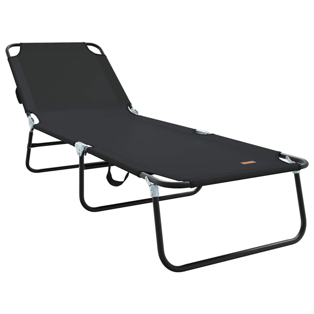 vidaXL Klappbare Sonnenliege 2 pcs Schwarz 188 x 57 x 86,5 cm