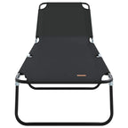 vidaXL Klappbare Sonnenliege 2 pcs Schwarz 188 x 57 x 86,5 cm