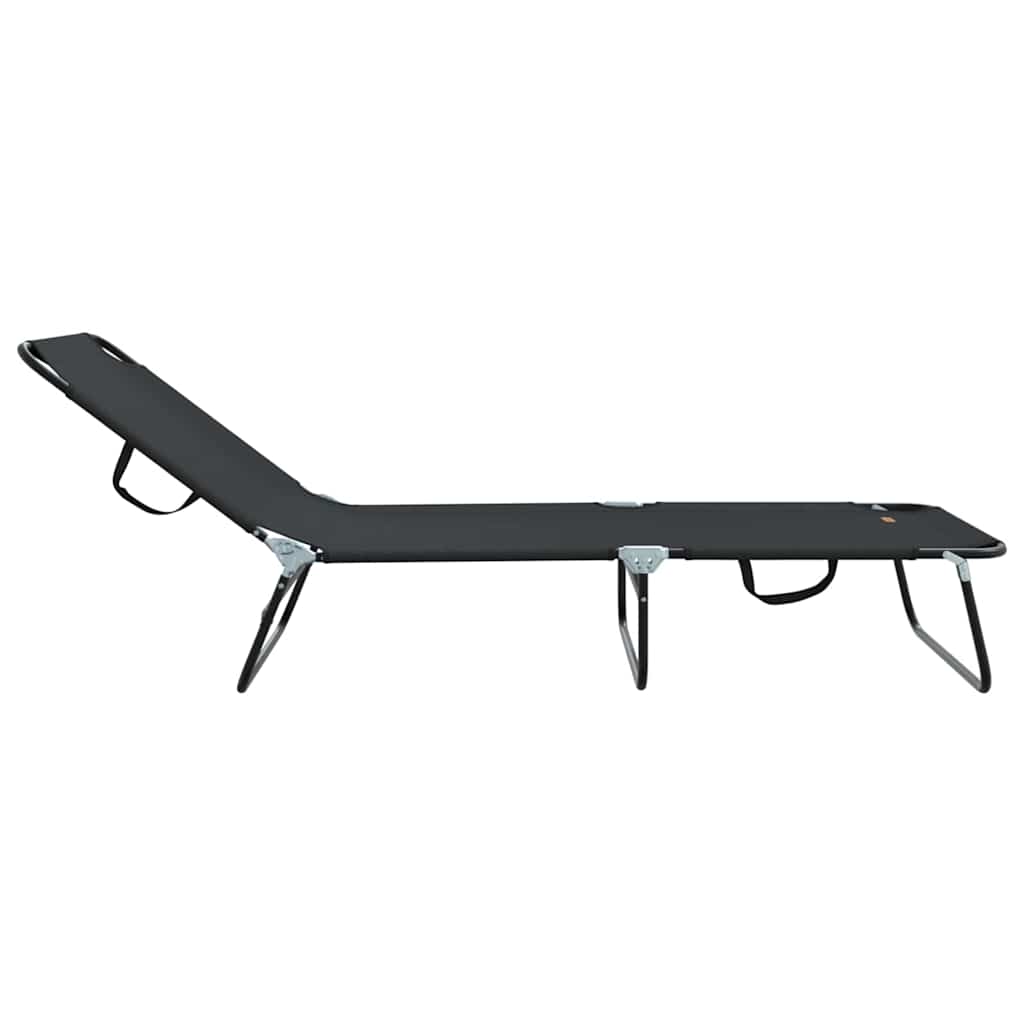 vidaXL Klappbare Sonnenliege 2 pcs Schwarz 188 x 57 x 86,5 cm