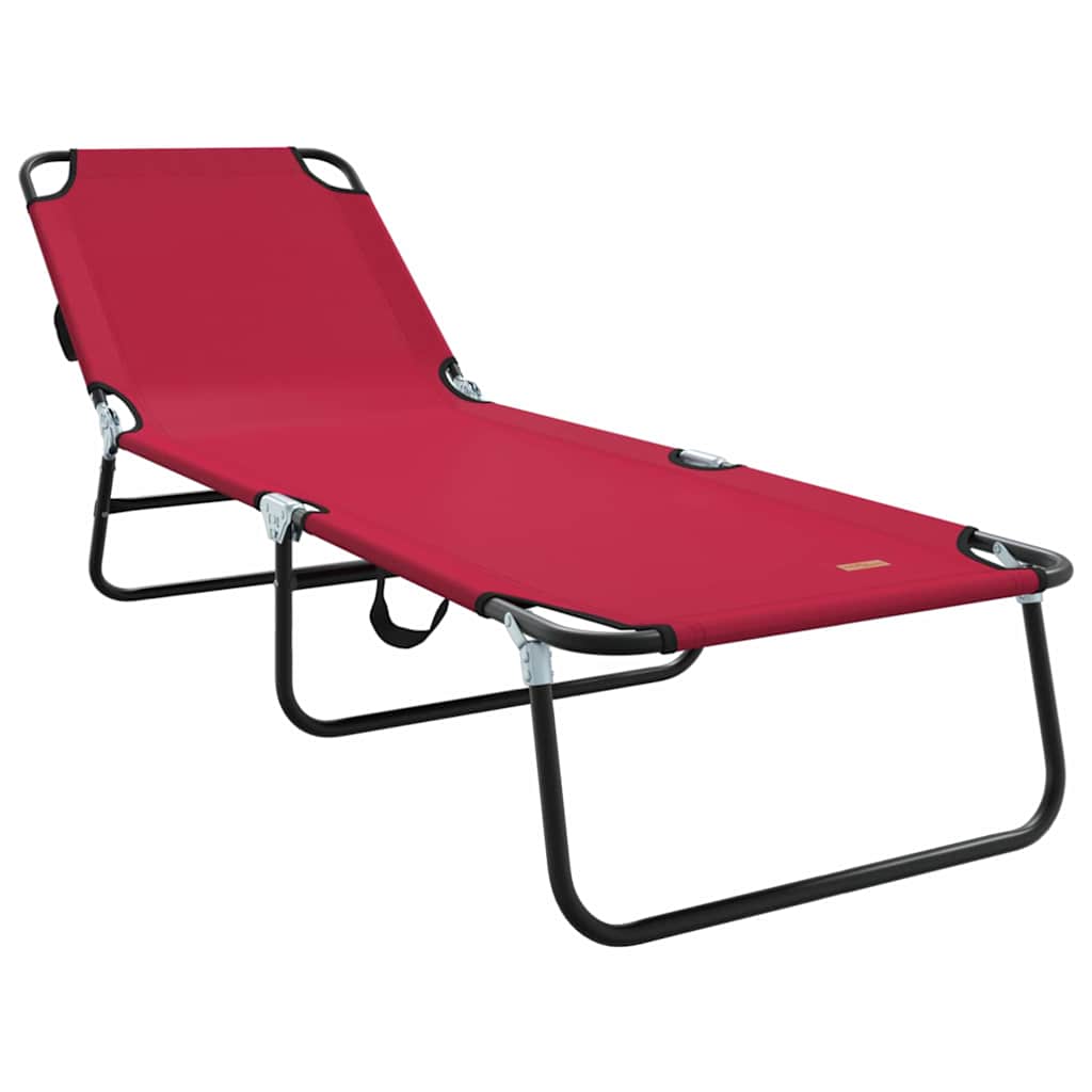 vidaXL Klappbare Sonnenliege 2 pcs Rot 188 x 57 x 86,5 cm Polyester