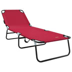 vidaXL Klappbare Sonnenliege 2 pcs Rot 188 x 57 x 86,5 cm Polyester