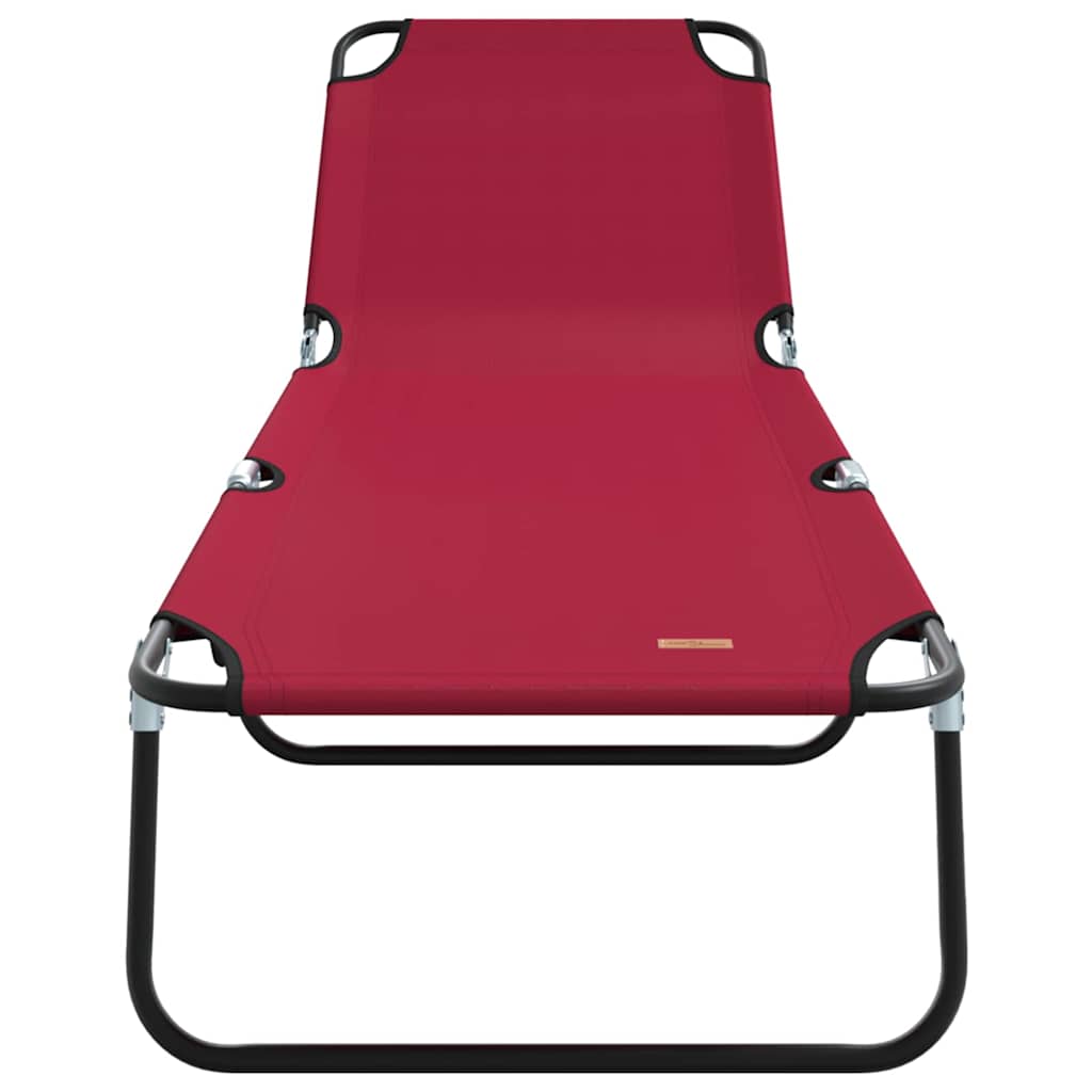 vidaXL Klappbare Sonnenliege 2 pcs Rot 188 x 57 x 86,5 cm Polyester