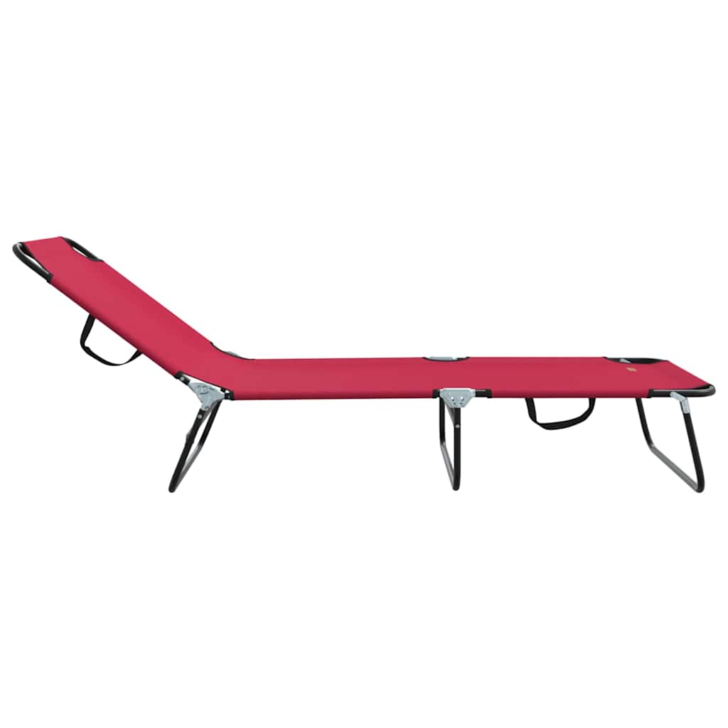 vidaXL Klappbare Sonnenliege 2 pcs Rot 188 x 57 x 86,5 cm Polyester
