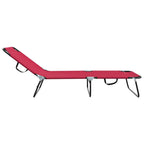 vidaXL Klappbare Sonnenliege 2 pcs Rot 188 x 57 x 86,5 cm Polyester
