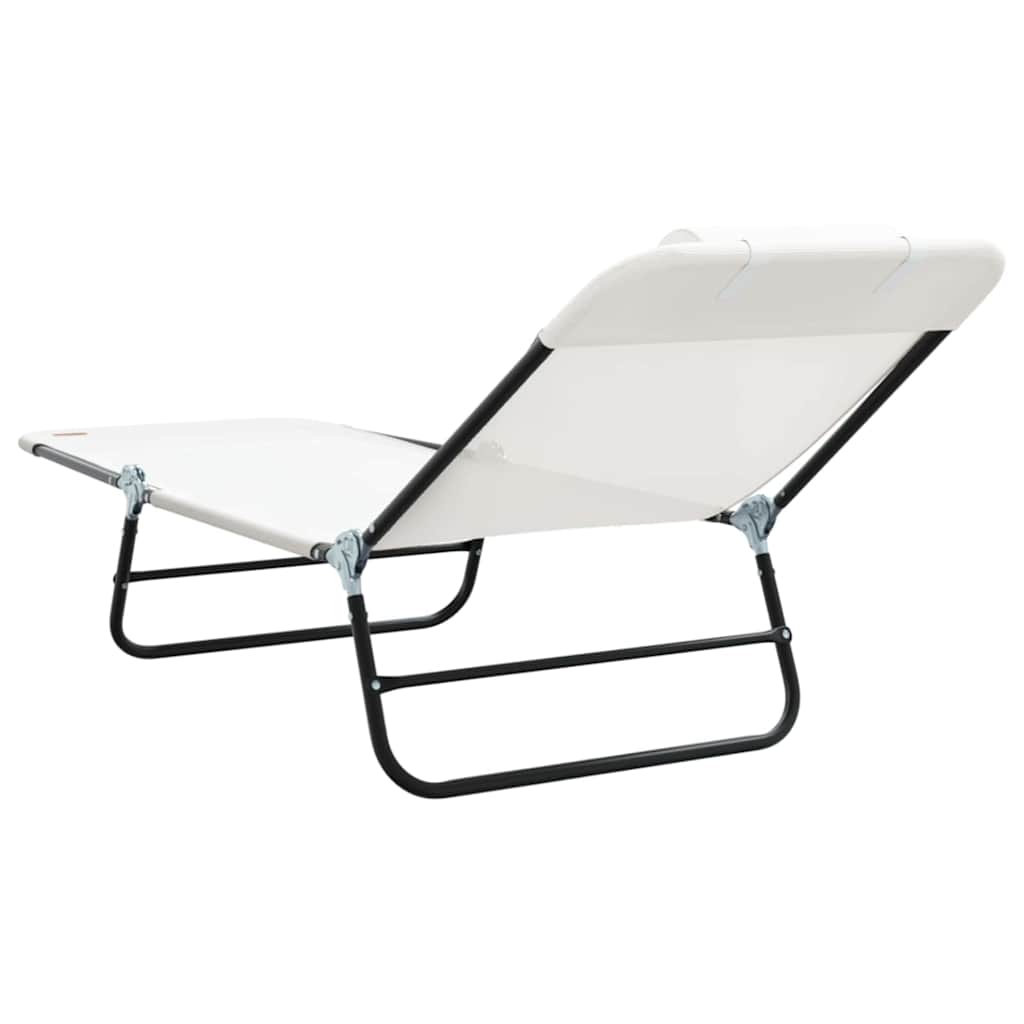 vidaXL Klappbare Sonnenliege Creme 182 x 55 x 85,5 cm Textilene