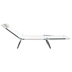 vidaXL Klappbare Sonnenliege 2 pcs Creme 182 x 55 x 85,5 cm Textilene