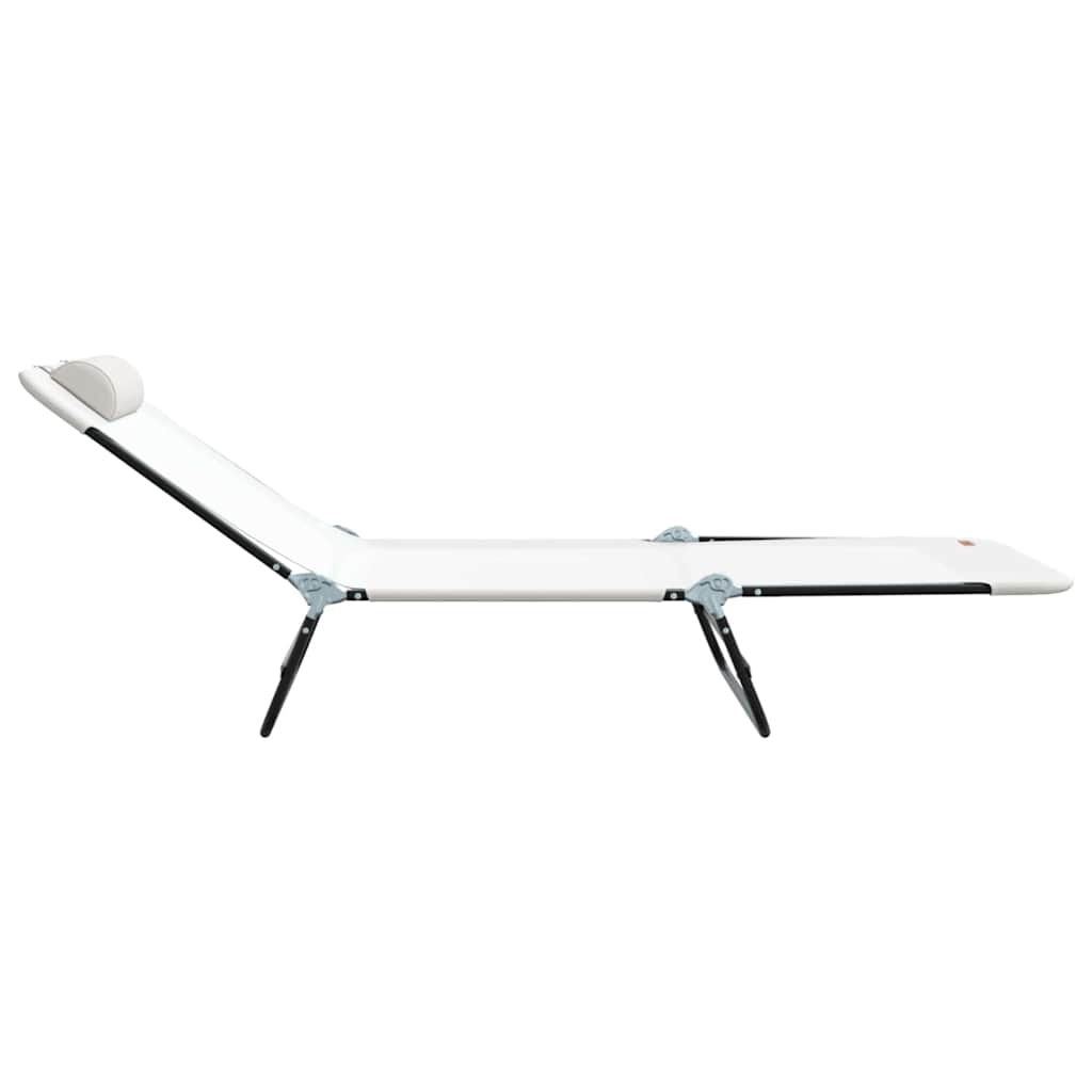 vidaXL Klappbare Sonnenliege 2 pcs Creme 182 x 55 x 85,5 cm Textilene
