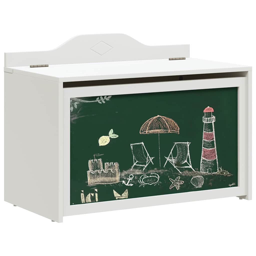 vidaXL Box mit Stauraum und Tafelvorderseite ROROS Weiß Holzwerkstoff