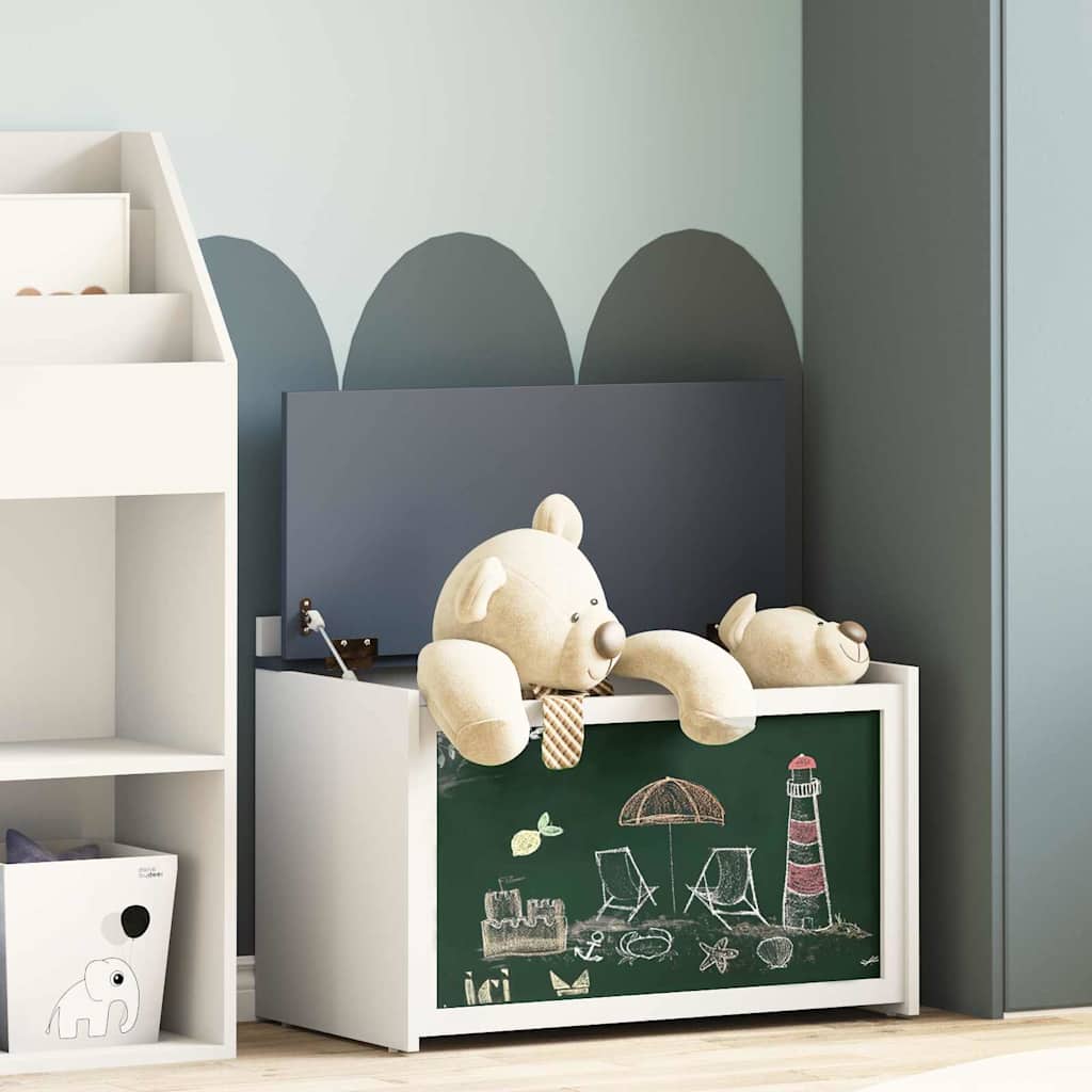 vidaXL Box mit Stauraum und Tafelvorderseite ROROS Grau und Weiß
