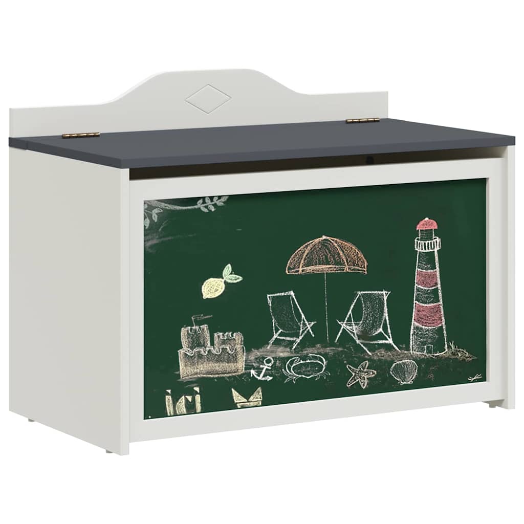 vidaXL Box mit Stauraum und Tafelvorderseite ROROS Grau und Weiß
