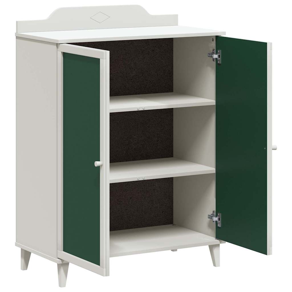 vidaXL Schrank mit zwei Türen und Tafel-Front ROROS Weiß Holzwerkstoff