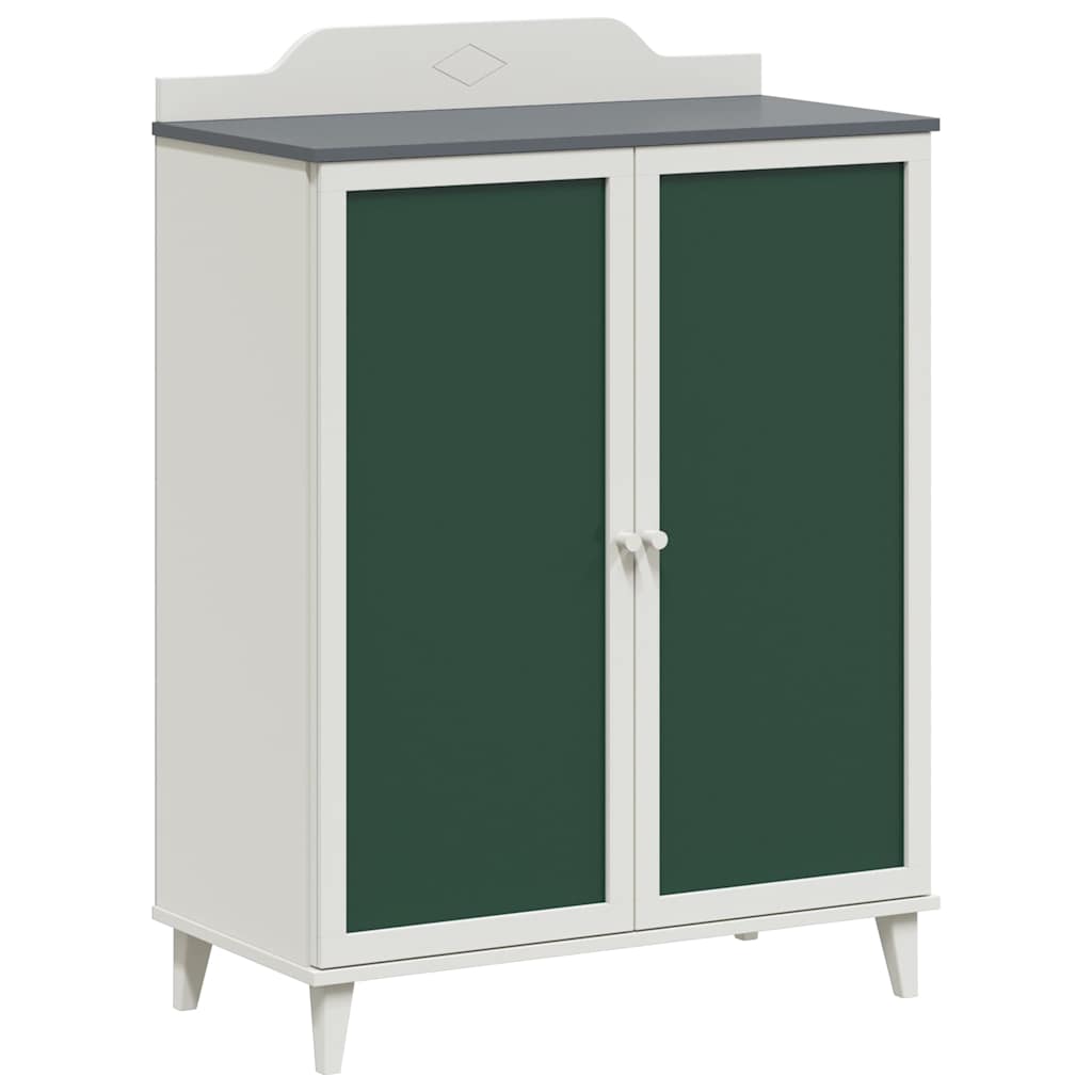 vidaXL Schrank mit zwei Türen und Tafel-Front ROROS Grau und Weiß