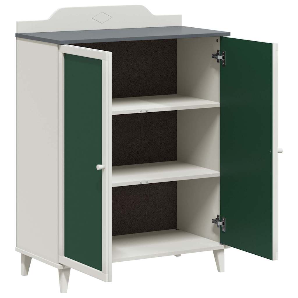 vidaXL Schrank mit zwei Türen und Tafel-Front ROROS Grau und Weiß