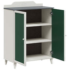 vidaXL Schrank mit zwei Türen und Tafel-Front ROROS Grau und Weiß