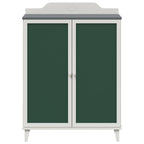 vidaXL Schrank mit zwei Türen und Tafel-Front ROROS Grau und Weiß