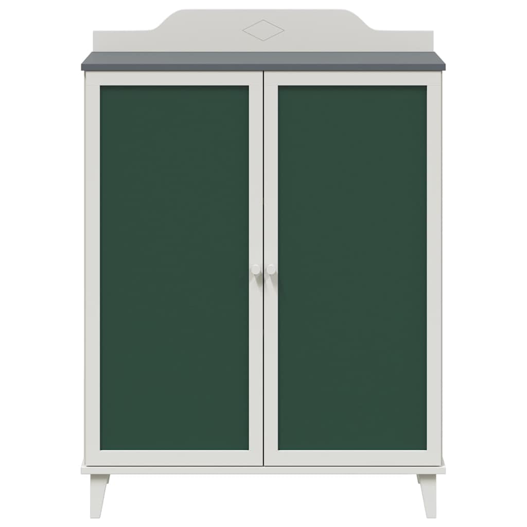 vidaXL Schrank mit zwei Türen und Tafel-Front ROROS Grau und Weiß