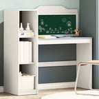 vidaXL Schreibtisch mit offener Ablage und Kreidetafel mit Regal ROROS