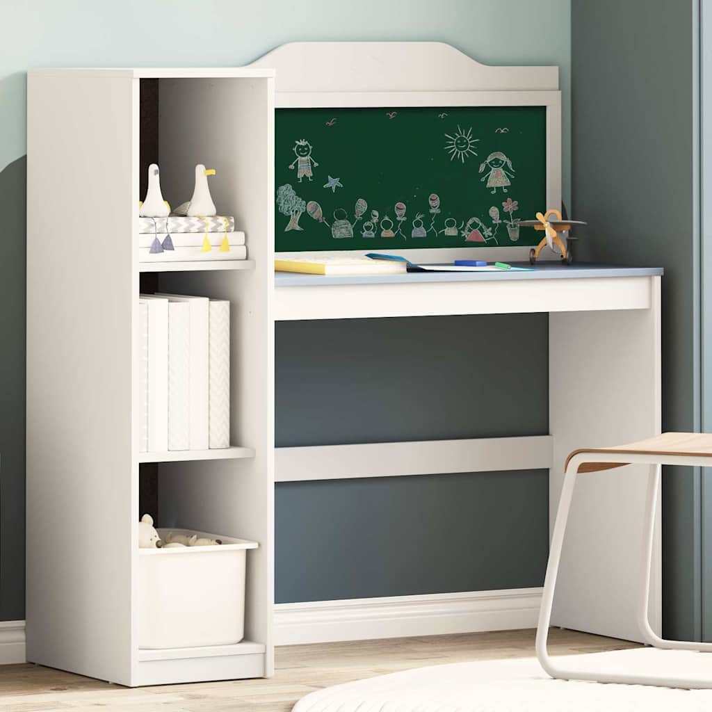 vidaXL Schreibtisch mit offener Ablage und Kreidetafel mit Regal ROROS