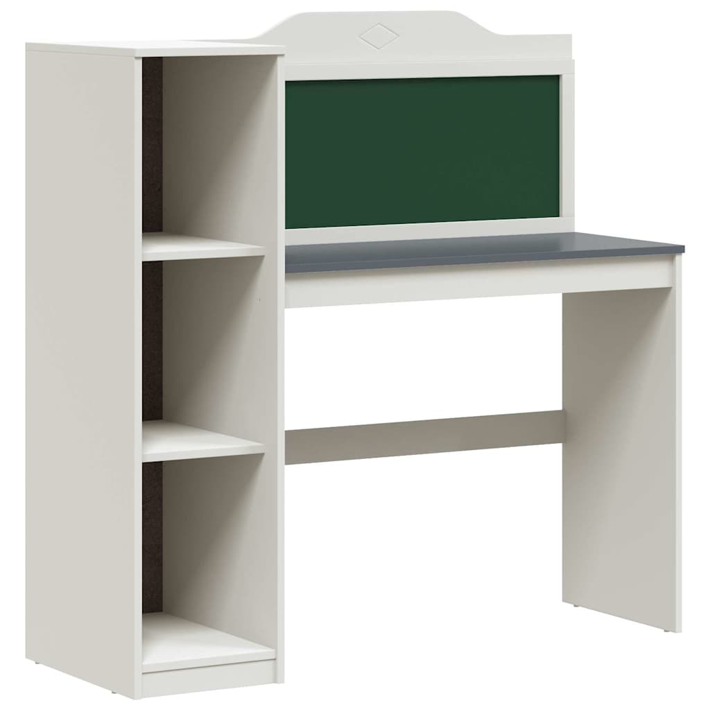 vidaXL Schreibtisch mit offener Ablage und Kreidetafel mit Regal ROROS