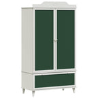 vidaXL Kreidetafel Kleiderschrank mit Tür ROROS Weiß 90 x 45 x 165 cm