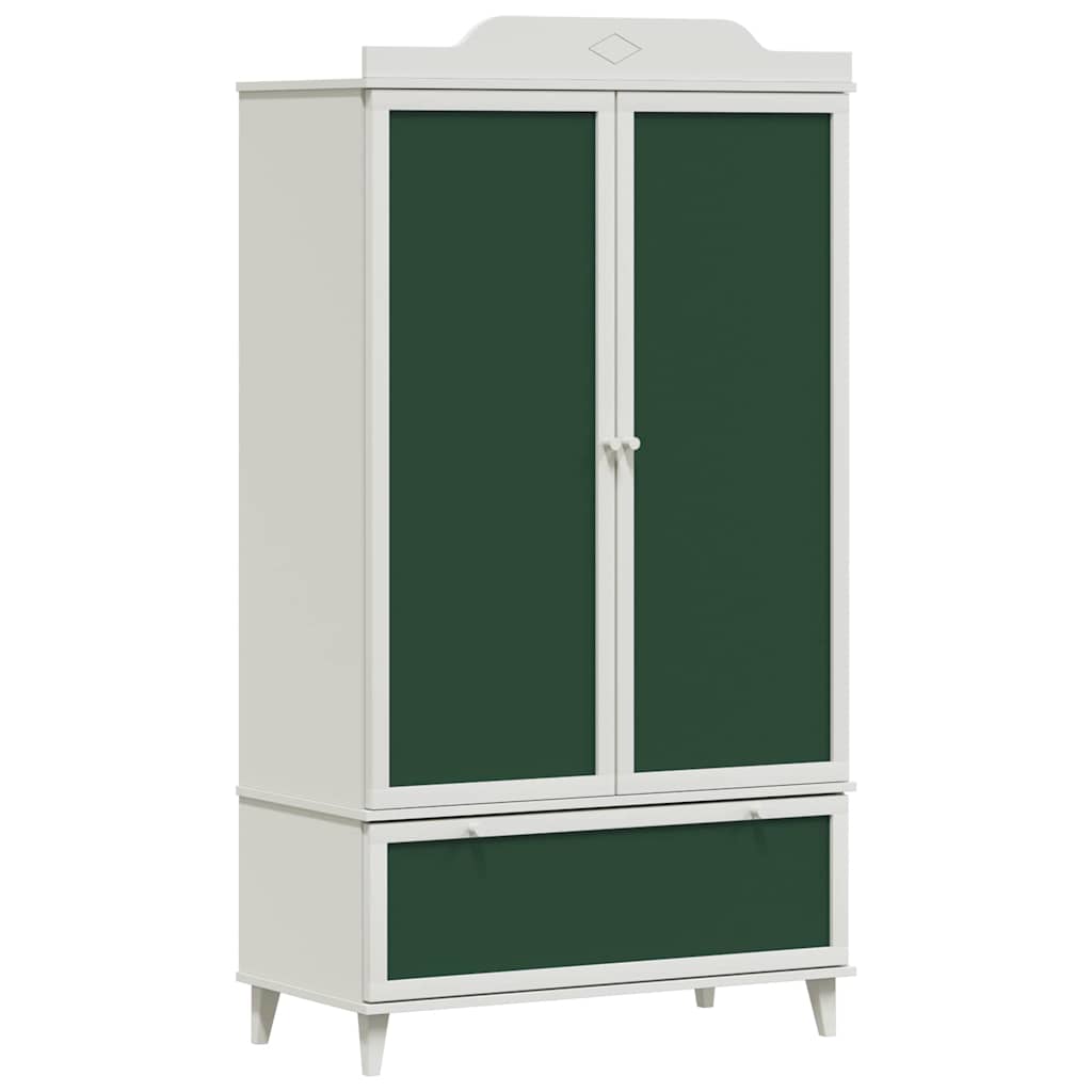 vidaXL Kreidetafel Kleiderschrank mit Tür ROROS Weiß 90 x 45 x 165 cm