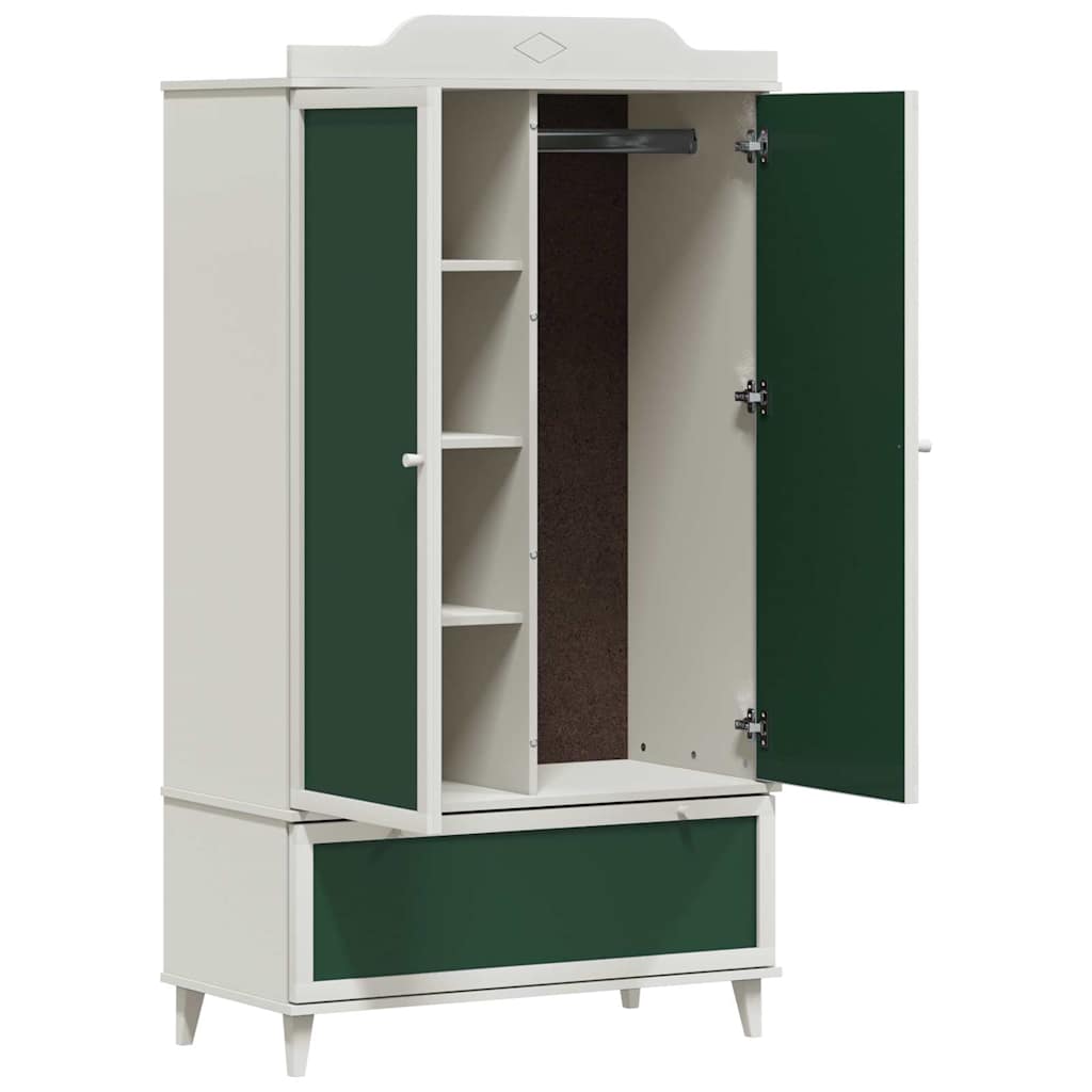 vidaXL Kreidetafel Kleiderschrank mit Tür ROROS Weiß 90 x 45 x 165 cm