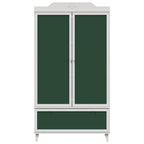 vidaXL Kreidetafel Kleiderschrank mit Tür ROROS Weiß 90 x 45 x 165 cm