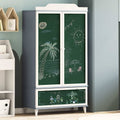 vidaXL Kreidetafel Kleiderschrank ROROS Grau und Weiß 90 x 45 x 165 cm