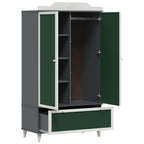 vidaXL Kreidetafel Kleiderschrank ROROS Grau und Weiß 90 x 45 x 165 cm