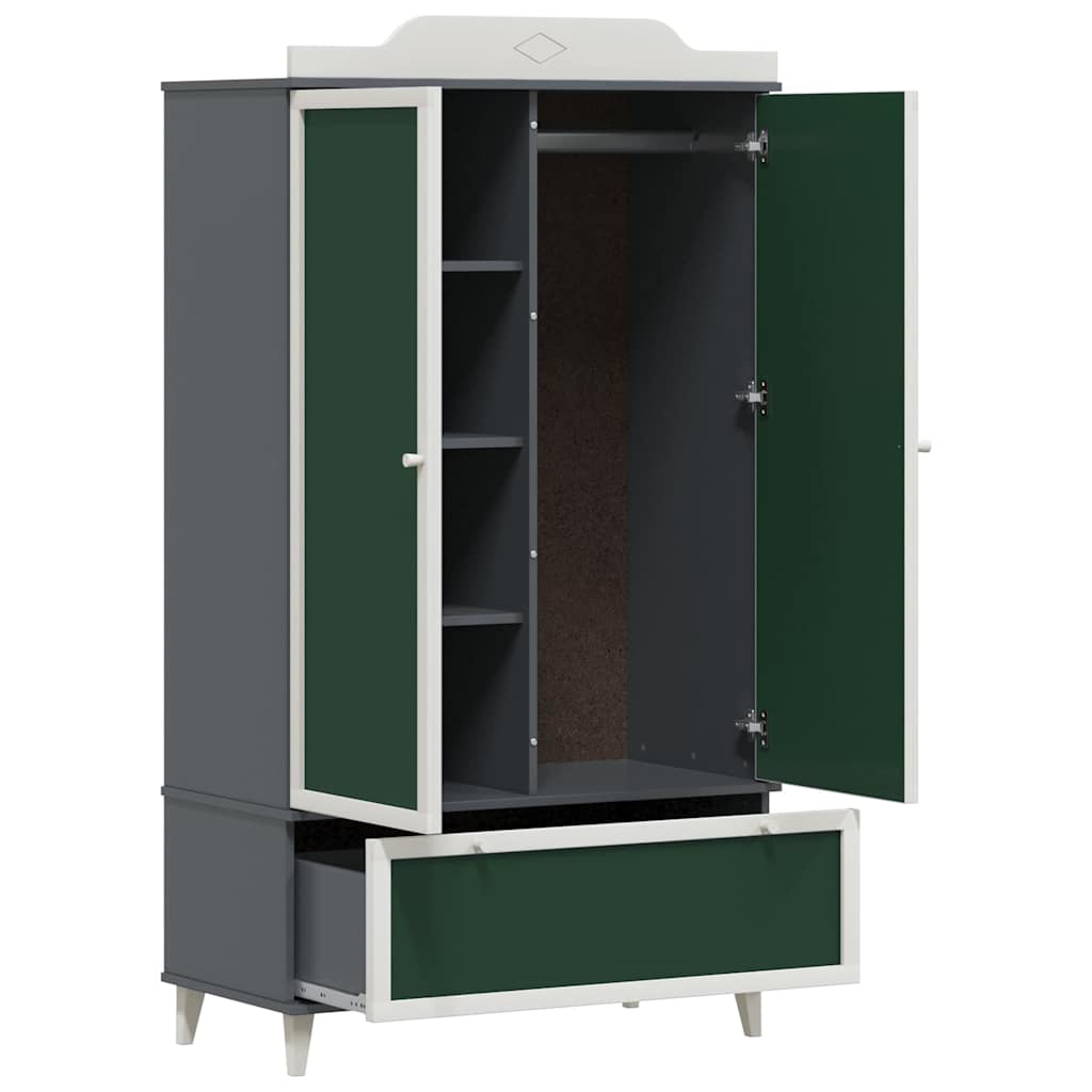 vidaXL Kreidetafel Kleiderschrank ROROS Grau und Weiß 90 x 45 x 165 cm