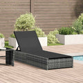 vidaXL Sonnenliege Schwarz Poly-Rattan