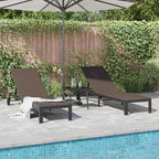 vidaXL Sonnenliege 2-Person 3 pcs Braun Poly-Rattan