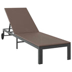 vidaXL Sonnenliege 2-Person 3 pcs Braun Poly-Rattan
