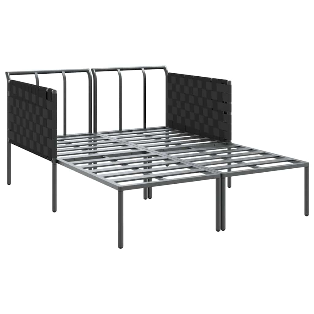 vidaXL Sonnenliege mit Kissen 2-Person Anthrazit 153 x 115 x 69,5 cm