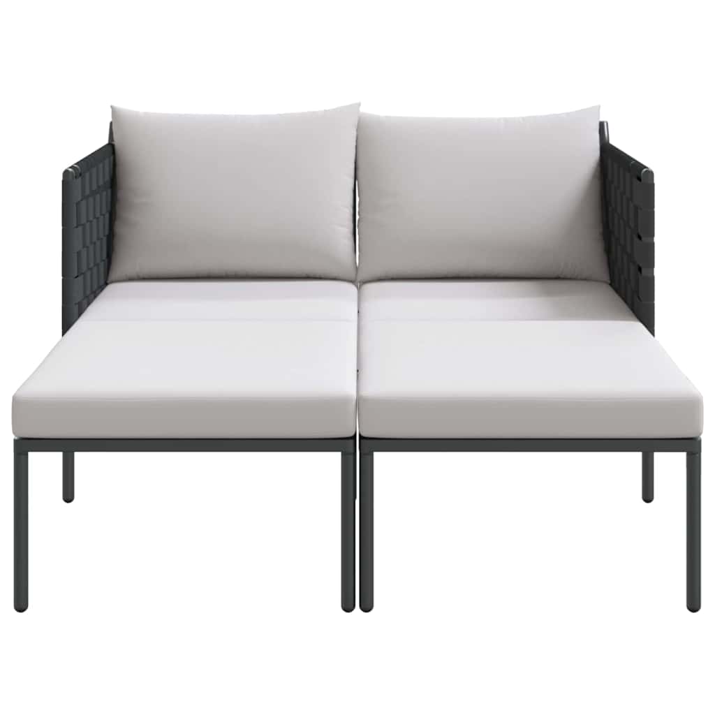 vidaXL Sonnenliege mit Kissen 2-Person Anthrazit 153 x 115 x 69,5 cm