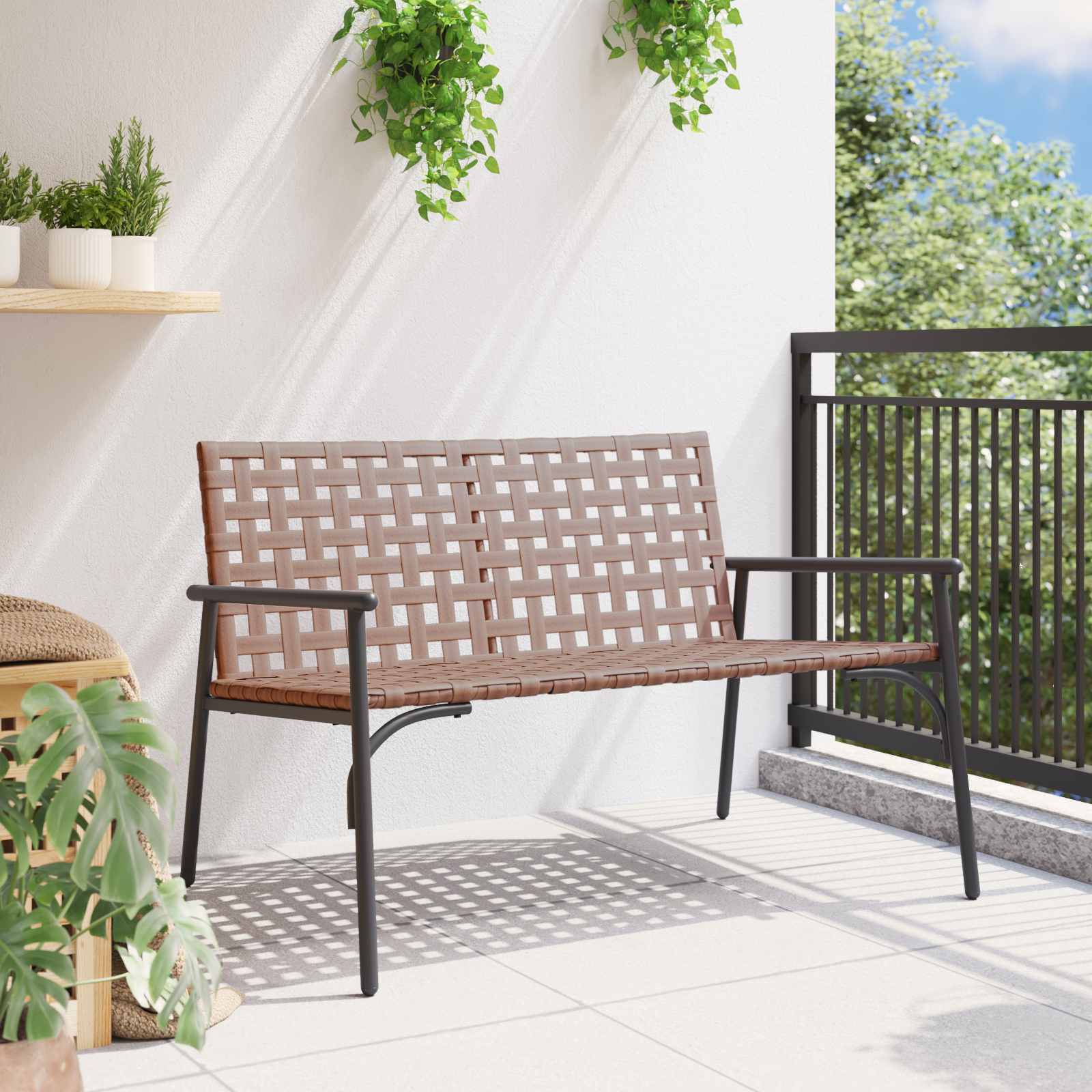 vidaXL Gartenstuhl Braun 110,5 x 79 x 75,5 cm Poly-Rattan